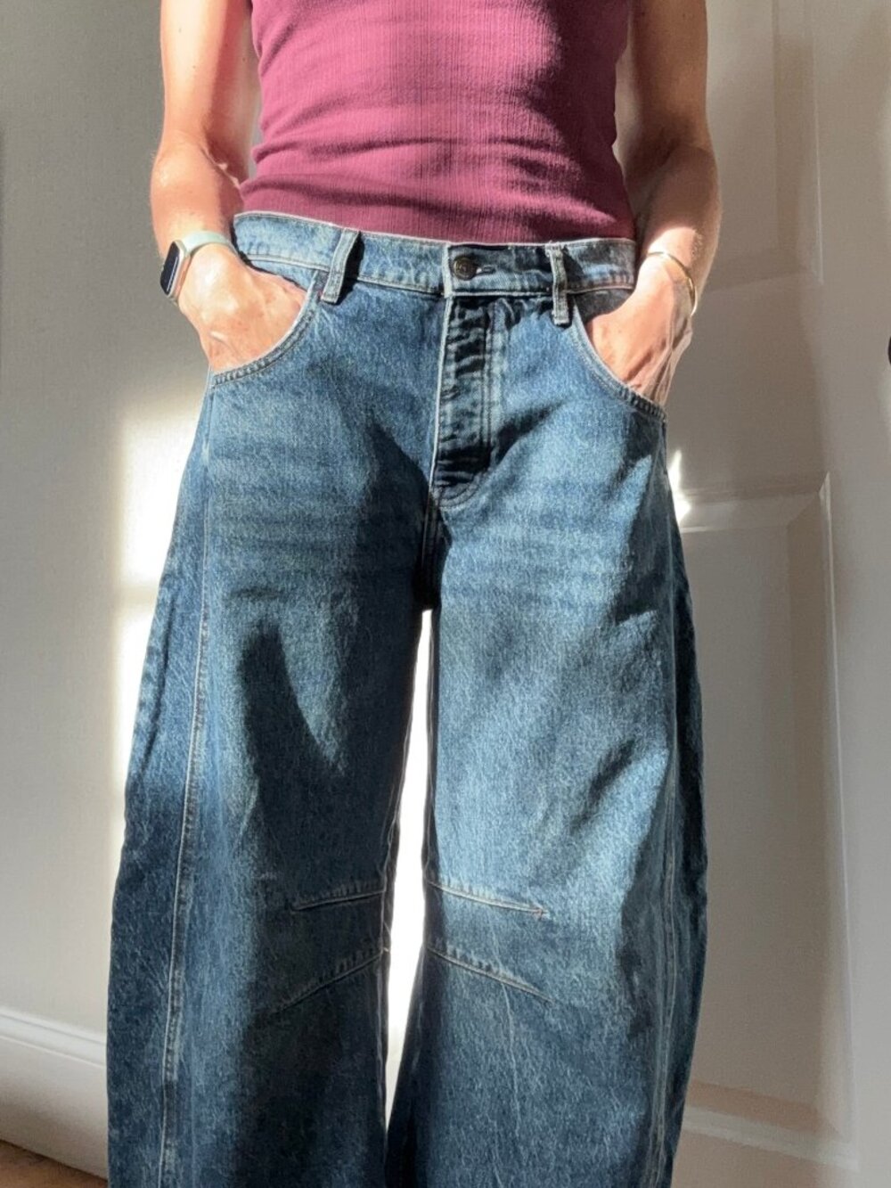 We The Free Free People Balloon Jeans Women's Size 28 Medium Wash